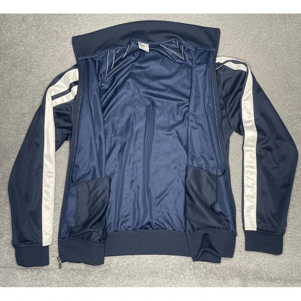 Vintage Y2K‎ Nike Jacket Mens XL Navy Blue Mesh Full Zip Warm Up Track